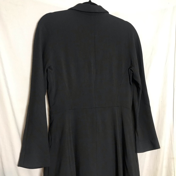 MM Lafleur Grey Liz Coat Dress Viscose Button Up Long Sleeve Collar A-Line Sz 8 - Picture 13 of 16